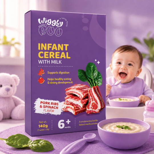 Baby Cereal Pork Rib & Spinach Flavor Wiggly Boo