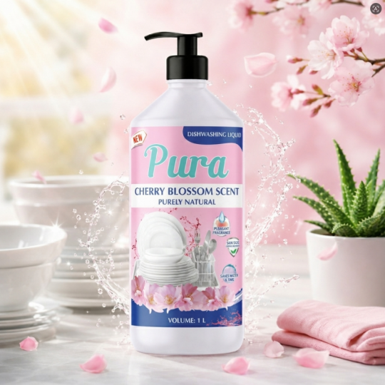 Cherry Blossom Dishwashing Liquid Pura
